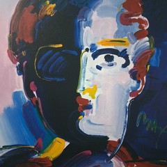 Peter Max „Fauve Head“ — Painted Mat by Mira | Solid Wood Frame, Glass | COA