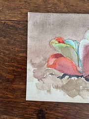 1990s Watercolor Painting Succulent Plant California Artist 6 x 9