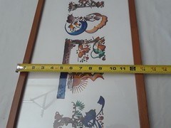 Hand Painted Signed by Artist and Framed Floral Letters Spells out Hambelton