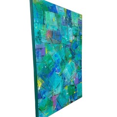 Frames of Hope blue green hues abstract canvas size 48″ x 36″