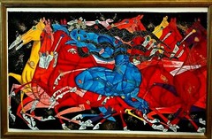 Jiang Tie Feng „Blue Lady“ Trial Proof 33 1/2″ x 55 1/2″…61″ x 41″ Framed