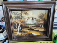 Mountain Landscape Oil Painting Framed Signed By Artist 1926 Hegho Mexico Old