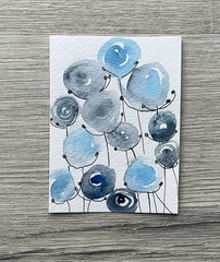 ACEO By Kenna Abstract Collector Card Painting 2.5” X 3.5” Signed Original ATC