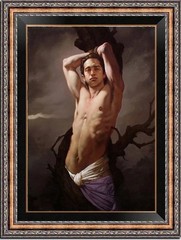 Hand Painted Oil Painting art Young Male Nude Men on Canvas 24″x36″