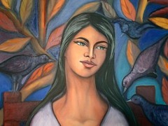 Listed Dominican Artist Julio Susana Large Signed Oil on Canvas Painting 1987