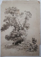 REGIS GIGNOUX NY Artist Painting INDIAN FALL Horses ca 1855 HUDSON RIVER SCHOOL
