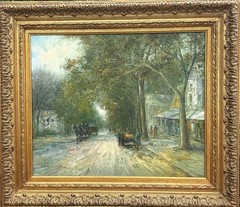 T. E. Pencke (French), Mid-20th C Impressionist O/C „Parisian Street“, Signed!