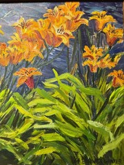 Benner Ginter? 1964 „Floral Landscape Scene“ Oil Painting – Signed And Framed