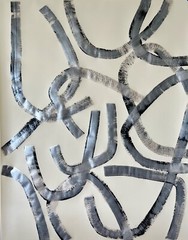 MODERN LARGE ACRYLIC ON PAPER PAINTING