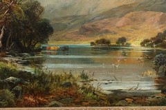 original antique CLARENCE HENRY ROE 1850-1909 signed oil painting landscape