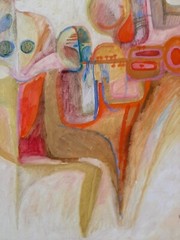 DEVIS GREBU ( Romania 1933-), Huge Oil on Canvas , Trio Music Ensemble, Signed