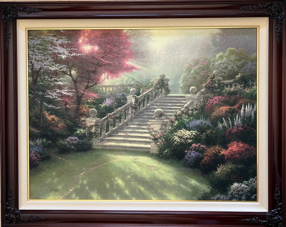 THOMAS KINKADE – STAIRWAY TO PARADISE A/P 30″ x 40″ HAND EMBELLISHED CANVAS
