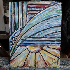 THE DEFINITION OF 8×10 oil painting card panel original art signed Crowell