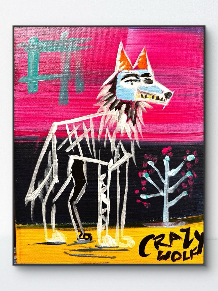 SAMATOWIC Wolf 8×10 Abstract NeoExpressionism Handmade Signed Original Art 271