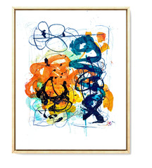 Abstract Art „Dancer 2“ Original Acrylic 18×24 inch Painting on Gallery Paper
