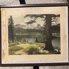 Stephen H. Willard Signed 1938 Sierra Nevada Lake Hand Tinted Photograph