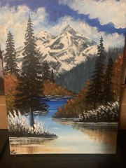 Watercolor Painting On Canvas “FALLS END” by Lisa Middendorf 16×12