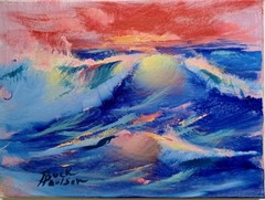 BREAK OF DAY by Buck Paulson Seascape 12×9 Original Pre-estate Sale by Collector