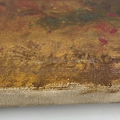 Original Oil Painting Golden Autumn Forest Landscape Woodland Stream Canvas