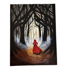 Little Red Riding Hood 9X12 Acrylic Canvas Panel, From A Tutorial #Fairytales.