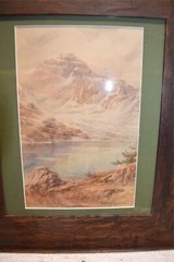 1914 Thomas W Fripp – Named BC Vancouver Artist – Mountain Lake Watercolor
