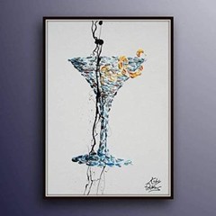 Cocktail painting 40″, The Vesper James Bond Cocktail, Contemporary luxury art