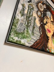 Large Framed Original Acrylic Surrealism Canvas Painting 30x40in Wall Art Decor