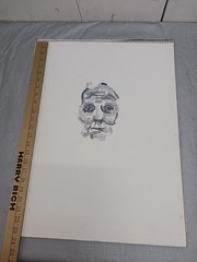 Human Head In Style of Irish Artist? Student Art Painting Original. 23″ X 17″