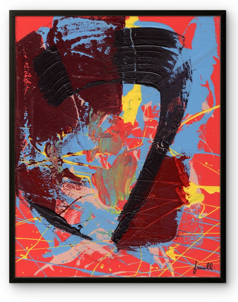 Bold Raw Colorful Urban Painting Contemporary Abstract Art Canvas 11×14 COA G20G