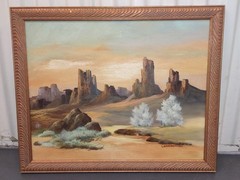 L. Broekemeier Signed Southwest Desert Landscape Oil Painting On Canvas