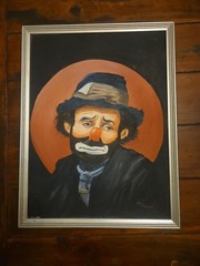 Emmett Kelly Sad Clown Original Oil Painting 17X13 Vintage Signed Framed