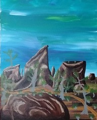 Rock land 16″ x 20″ acrylic painting