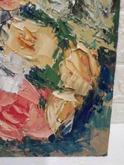 Original oil painting Roses bouquet Flowers Wall art Abstract artwork 10 x 12 in