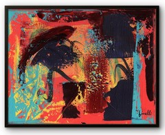 Bold Raw Colorful Urban Painting Contemporary Abstract Art Canvas 11×14 COA G18O