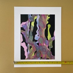 Abstract Watercolor Painting Original Signed 11×14 Ready to Frame