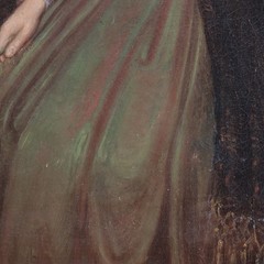 Superb 1854 American School Portrait Young Lady Green Dress Signed 19th Century