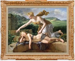 Hand Painted Oil Painting Classical Greek Mythology God Young Man Canvas Vintage