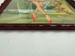 Vintage 1950 – 60s PBN Paint by Numbers Balcony Ballet Ballerina Painting Framed