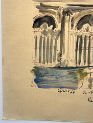 View Rome AQUARELLE Drawing VITTORIO QUINTAVALLE Italy 1974
