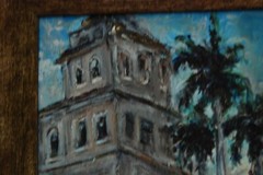 FRAMED SIGNED ORIGINAL OIL VIEW OLD COLONIAL TRINIDAD, CUBA ARTIST: HECTO VIDAL