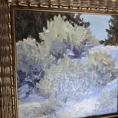 Fine Art Oil Painting Landscape Sage Brush Signed NV Artist Kathryn Grider 10×10