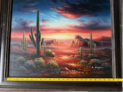 Original B. Duggan Southwest Desert Scape Oil On Canvas Painting Signed