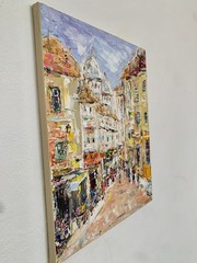 Montmartre Paris Impasto Oil Painting on Canvas Abstract Cityscape Painting