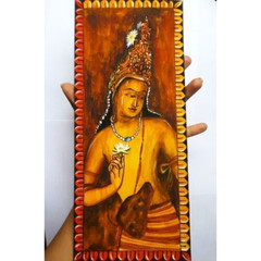 Traditional Original Sri Lanka Historical Men Murals Longer Art Banner Paint NEW
