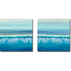 Seascape by Tienhaara 2-piece Canvas Giclee Art Set (18 in x 18 in Each piece)