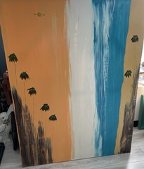 “Original Dutch Montana Artwork”Laguna Beach Cany Signed Abstract Painting”48X36