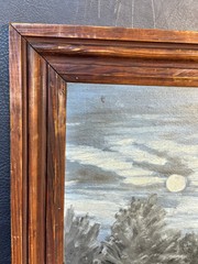 Antique 1920 Oil Painting Harry Reynolds Native American Indian Unrequited Love