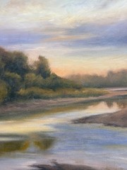 Oil Painting Montana Or Wyoming Landscape By Dennis Boyd Big Sky River Stream