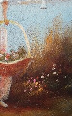 Oil Painting Lady by the Sea With a White Dress/Bonnet – 19×23 Textured Painting