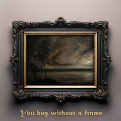 Gothic Full Moon Original oil painting Landscape on canvas impressionism art